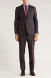 John Varvatos Star Usa Plaid Wool Suit In Brown