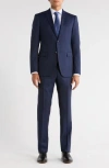 John Varvatos Star Usa Screen Weave Wool Suit In Blue