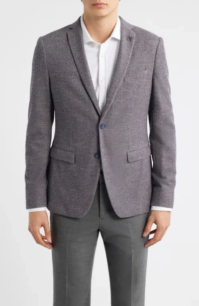 John Varvatos Star Usa Varick Slim Fit Knit Herringbone Sport Coat In Gray