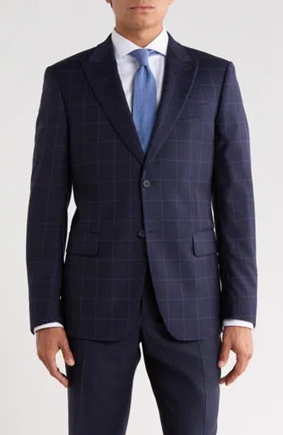 John Varvatos Star Usa Windowpane Wool Sport Coat In Blue