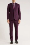 John Varvatos Star Usa Wool Suit In Burgundy
