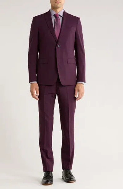 John Varvatos Star Usa Wool Suit In Burgundy