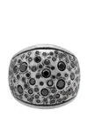 John Varvatos Stardust Black-diamond Wide-band Ring In Silver