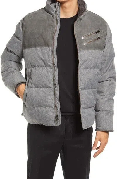 Pre-owned John Varvatos Stephen Water Resistant Puffer Jacket In Griffin Grey Size:s