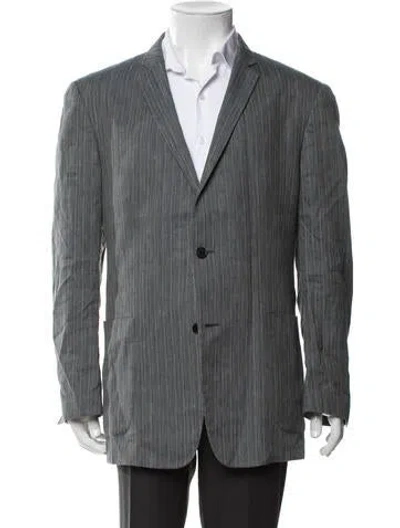 Pre-owned John Varvatos Striped Blazer In Grey