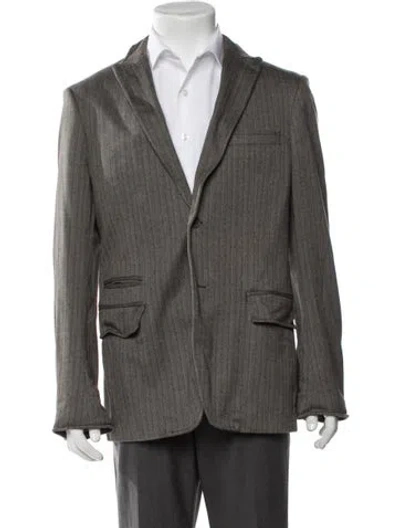 Pre-owned John Varvatos Striped Blazer In Grey