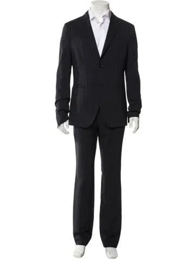 Pre-owned John Varvatos Striped Two-piece Blazer W/ Tags In Black