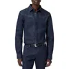John Varvatos Studded Western Denim Snap-up Shirt In Blue