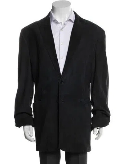 Pre-owned John Varvatos Suede Blazer In Black