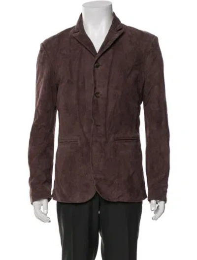 Pre-owned John Varvatos Suede Blazer In Brown