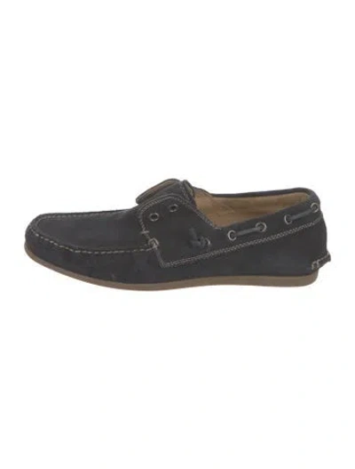 Pre-owned John Varvatos Suede Boat Shoes In Blue