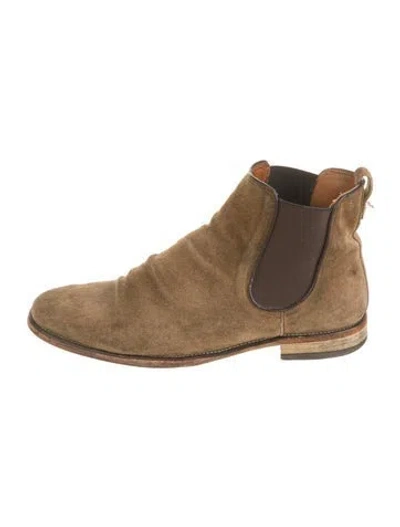 Pre-owned John Varvatos Suede Chelsea Boots In Brown