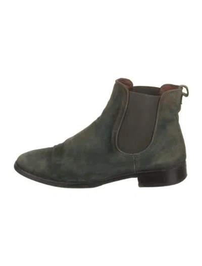 Pre-owned John Varvatos Suede Chelsea Boots In Green