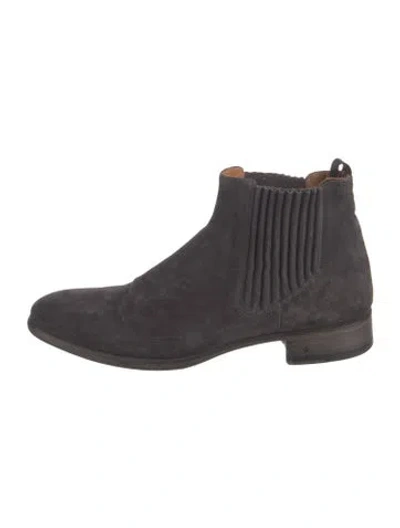 Pre-owned John Varvatos Suede Chelsea Boots In Grey