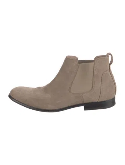 Pre-owned John Varvatos Suede Chelsea Boots In Neutrals