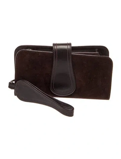 Pre-owned John Varvatos Suede Crossbody Bag In Brown