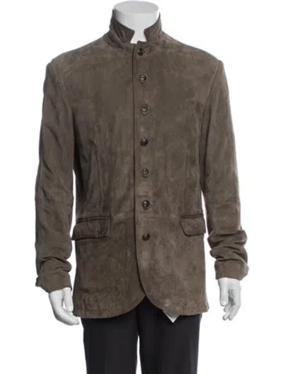 Pre-owned John Varvatos Suede Jacket In Brown