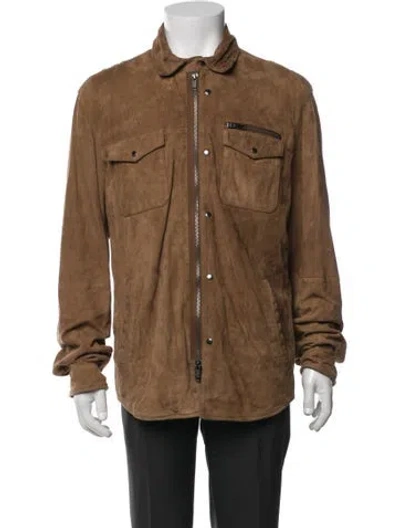 Pre-owned John Varvatos Suede Jacket In Brown