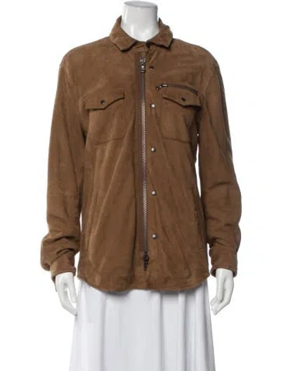 Pre-owned John Varvatos Suede Jacket In Brown