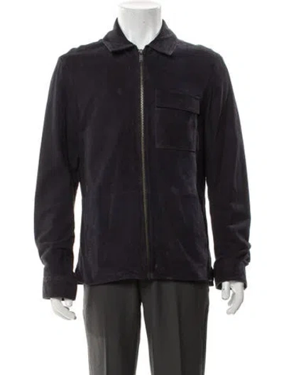 Pre-owned John Varvatos Suede Jacket In Gray
