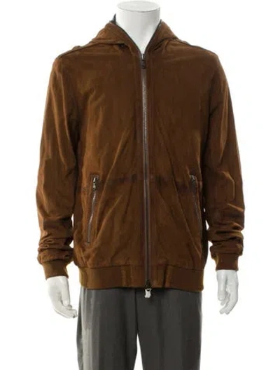 Pre-owned John Varvatos Suede Jacket W/ Tags In Neutral