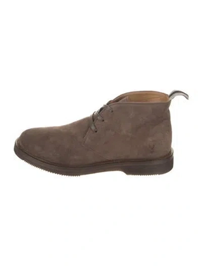 Pre-owned John Varvatos Suede Lace-up Boots In Brown
