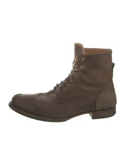 Pre-owned John Varvatos Suede Lace-up Boots In Brown