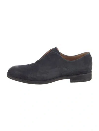 Pre-owned John Varvatos Suede Oxfords In Blue