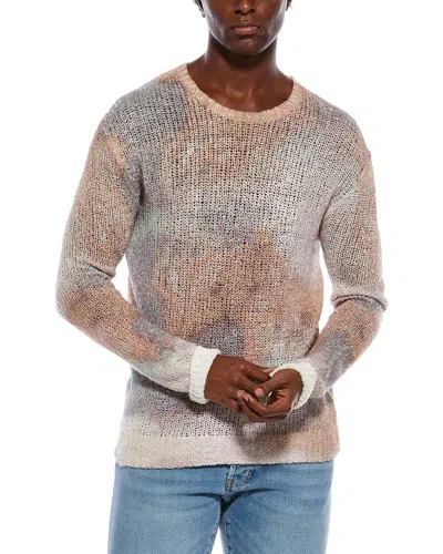 John Varvatos Sullivan Linen-blend Crewneck Sweater In Neutral