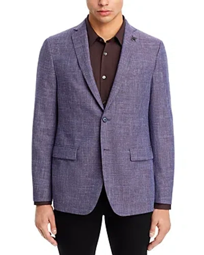 John Varvatos Textured Solid Slim Fit Sport Coat In Purple