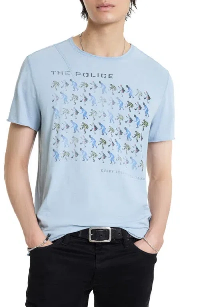 John Varvatos The Police Raw Edge Graphic T-shirt In Blue