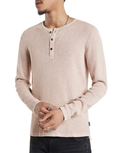 John Varvatos Theo Pointelle Henley Sweater In Neutral