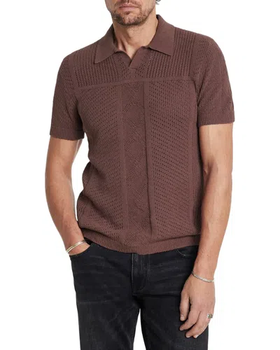 John Varvatos Theo Pointelle Sweater In Burgundy