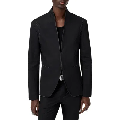John Varvatos Theodore Black Linen Blend Jacket