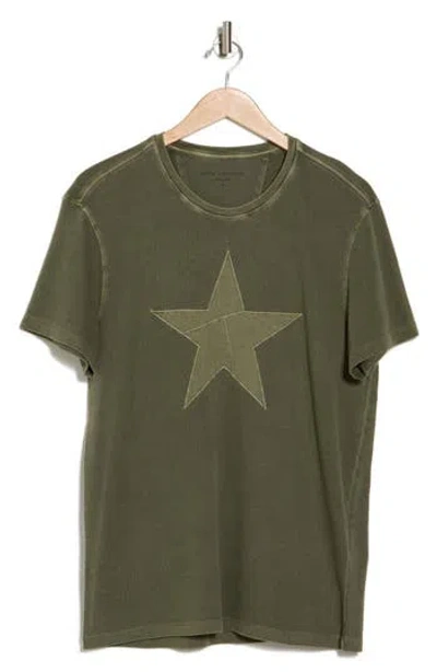 John Varvatos Torn Star Graphic T-shirt In Olive