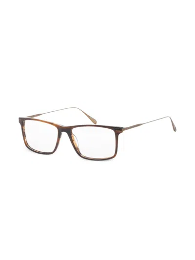John Varvatos 톨토이즈셸 이펙트 직사각 프레임 안경 In Brown