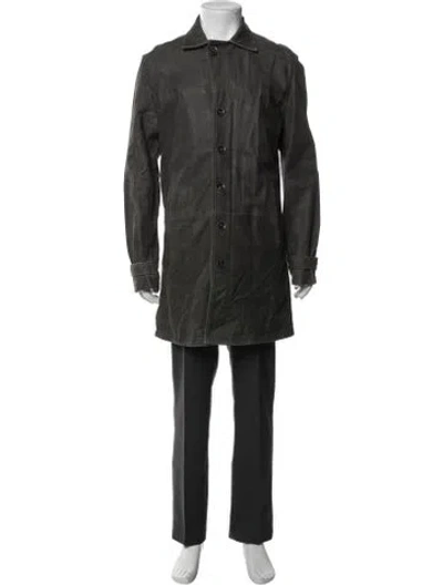 Pre-owned John Varvatos Trench Coat In Gray