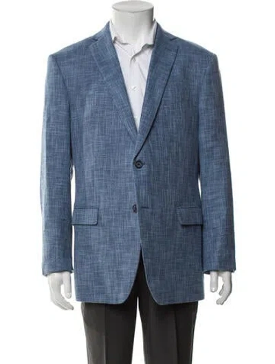 Pre-owned John Varvatos Tweed Pattern Blazer In Blue