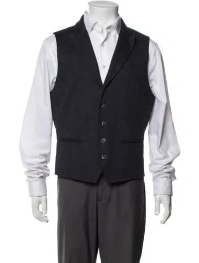 Pre-owned John Varvatos Tweed Pattern Suit Vest In Blue