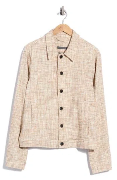 John Varvatos Tweed Trucker Jacket In Neutral