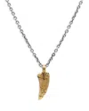John Varvatos Two-tone Artisan T Rex Tooth Pendant Necklace, 24 In Gold/silver