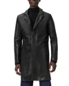 John Varvatos Tyler Leather Coat In Black