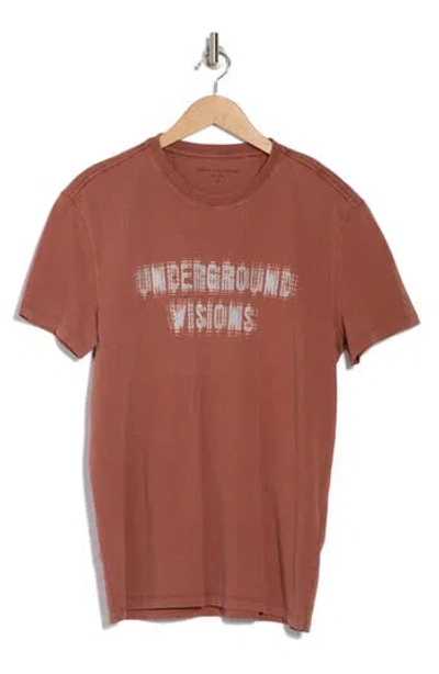 John Varvatos Underground Cotton Graphic T-shirt In Sepia Brown