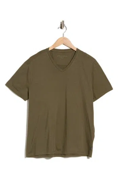 John Varvatos Vaan Mercerized Cotton V-neck T-shirt In Green