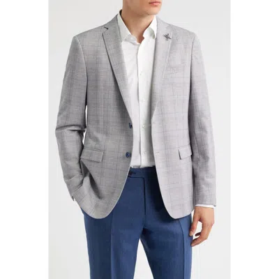 John Varvatos Varick Slim Fit Plaid Stretch Sport Coat In Brown