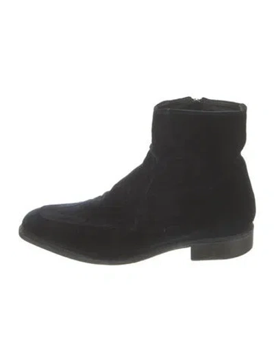Pre-owned John Varvatos Velvet Boots In Black