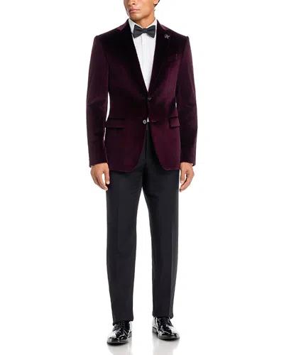John Varvatos Velvet Slim Fit Cotton Blend Dinner Jacket In Burgundy
