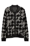 John Varvatos Venosa Houndstooth Cotton & Alpaca Blend Cardigan In Multi