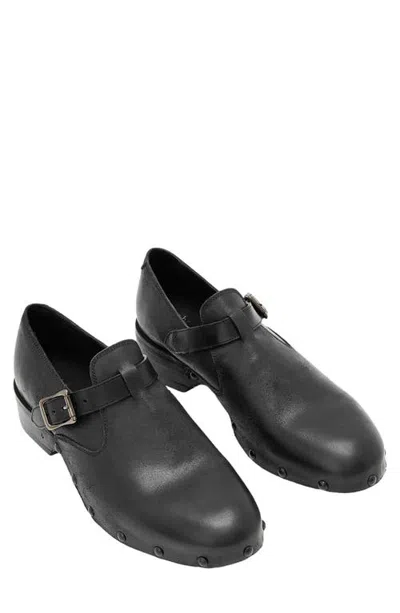 John Varvatos Verlaine Leather Buckle Clog In Black