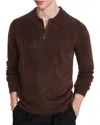 John Varvatos Verona Regular Fit Cashmere Polo Sweater In Dark Brown